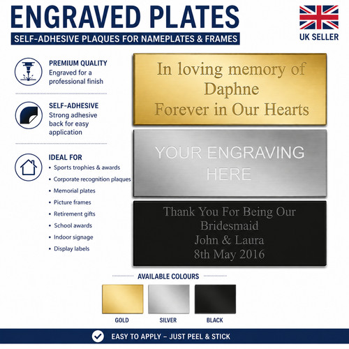Engraved plate gold silver - engraved,