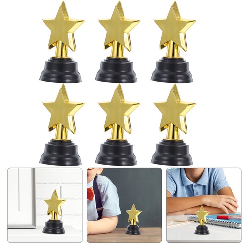 6pcs mini golden - golden, trophies