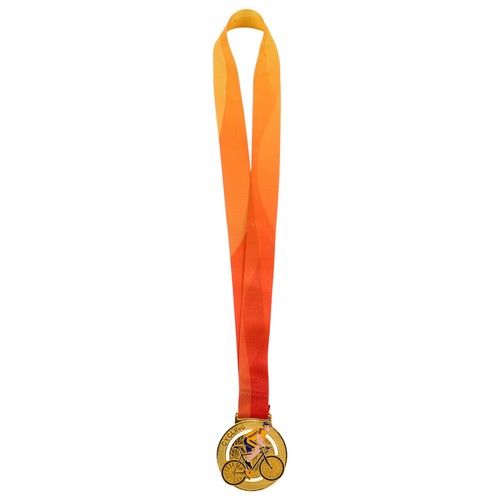 Gold cycling medal award - cycling, with
