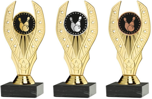 Ten pin bowling gold wings - ten,