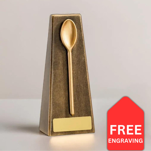 Wooden spoon trophy award - trophy, with