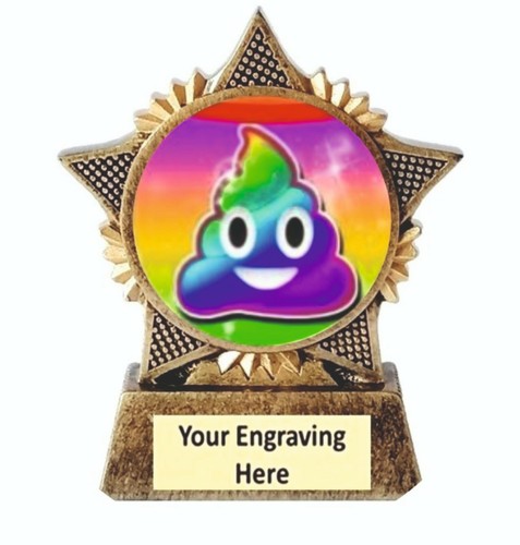 Poop trophy star award - award, 90mm