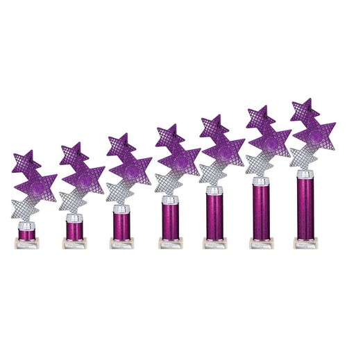 Purple and silver trinity star - purple,